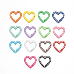 5Pcs 21/25mm Heart Shaped Carabiner Hook Keychain Keys Bag DIY Jewelry Carabiner Keyring Dog Chain Hook Accessory Material