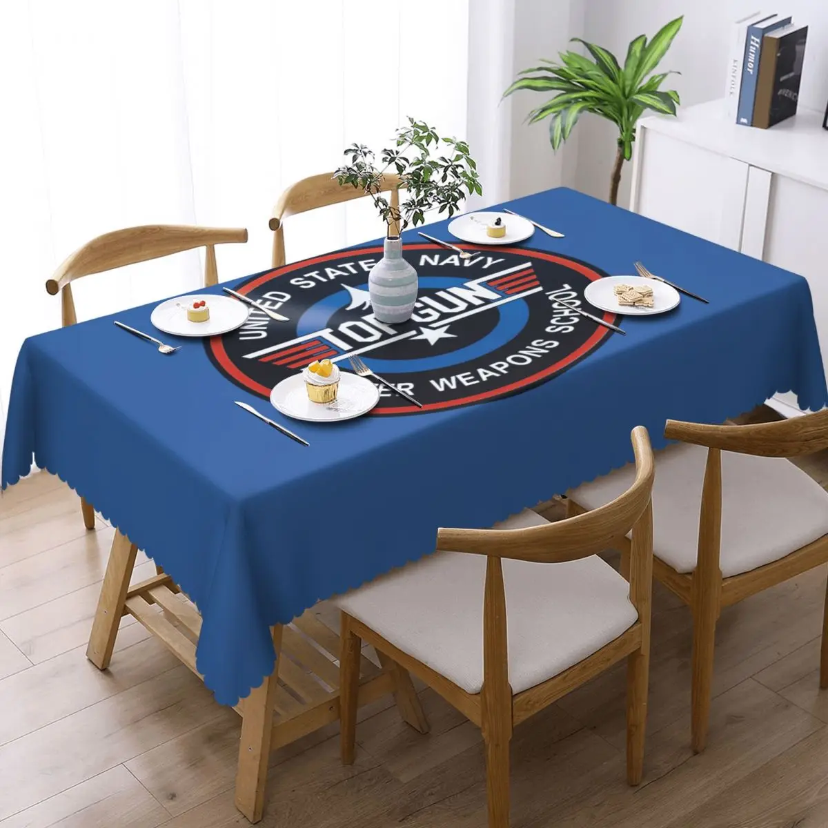 Rectangular Waterproof Air Force Fighter Jets Top Gun Table Cover Maverick Film Table Cloth Tablecloth for Picnic