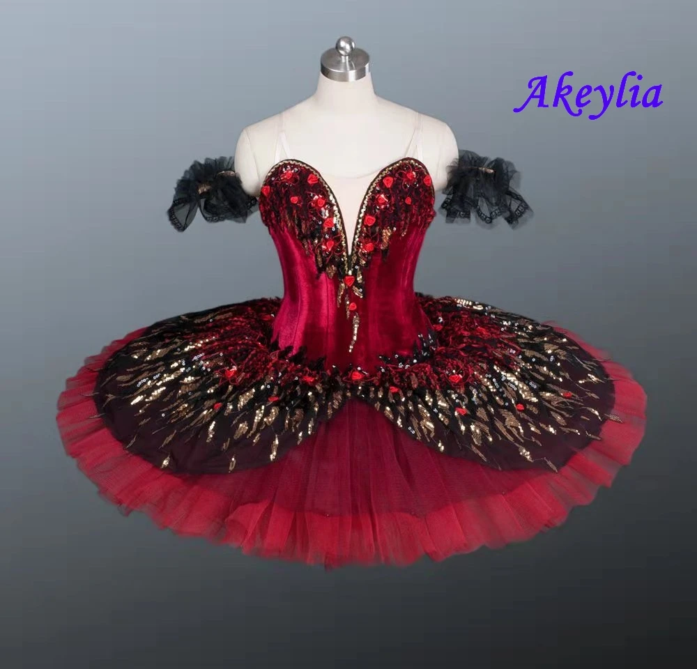 

Red black ballet tutu ballet costumes professional pancake tutu nutcracker bolsa ballet dress women skirt swan lake JN9045