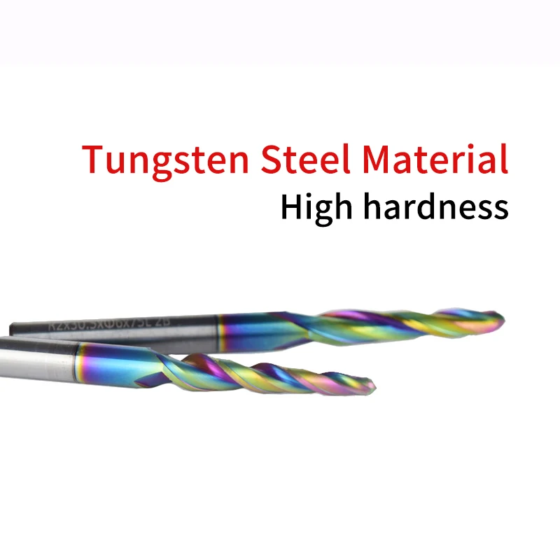 Chowmaster DLC Taper Bull Nose Carbide Endmills Solid Tungsten Carbide Milling Cutter for Wood Acrylic Cnc Router Bit