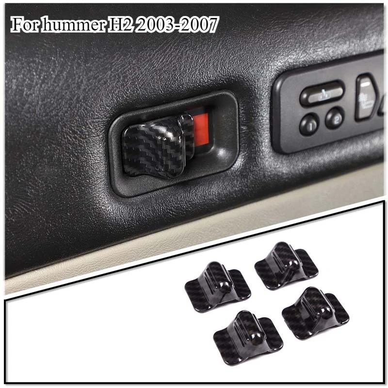 

ABS Carbon Fiber/Silver For Hummer H2 03-07 Car Interior Door Safety Lock Switch Cover Decorative Frame Sticker Car Accessories