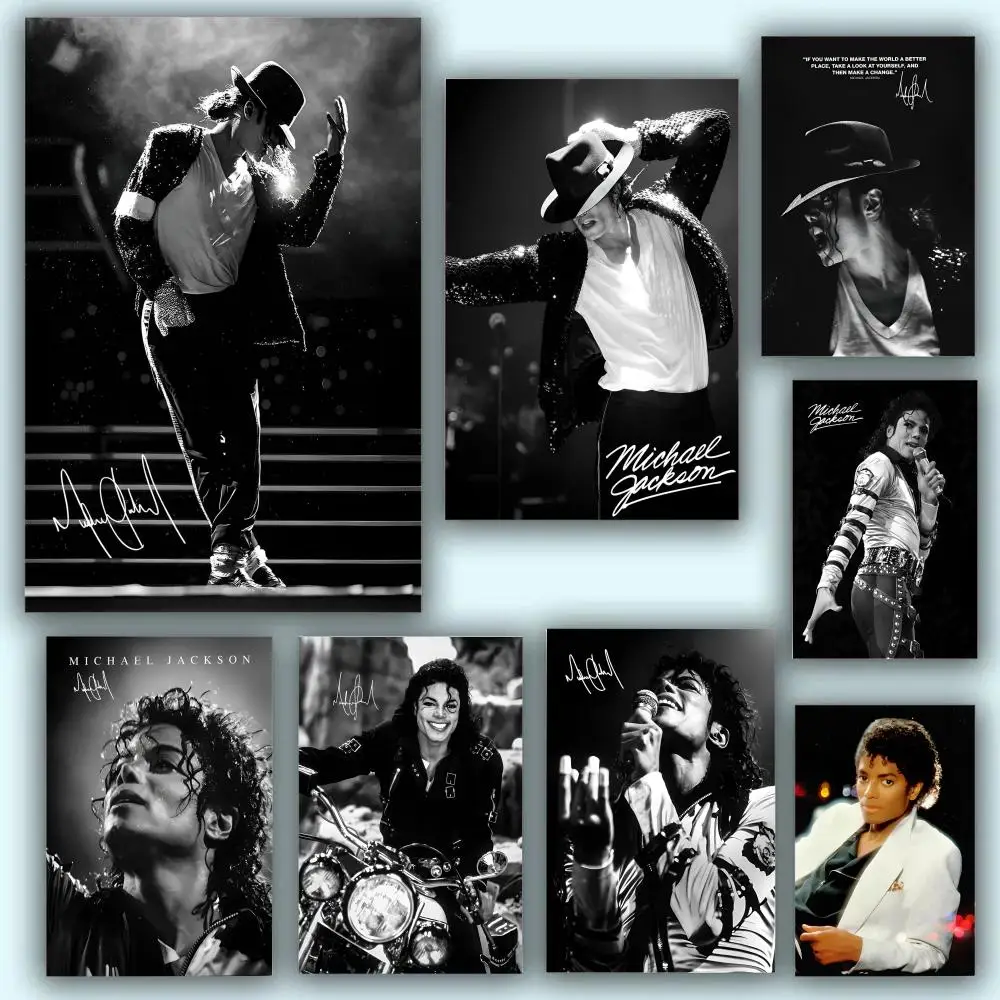 Adesivos de Pôster do Cantor M-Michael J-Jackson, Pintura Mural HD, Decorações de Parede para Quarto, Sala de Estar, Casa, Presente Decorativo Autoadesivo