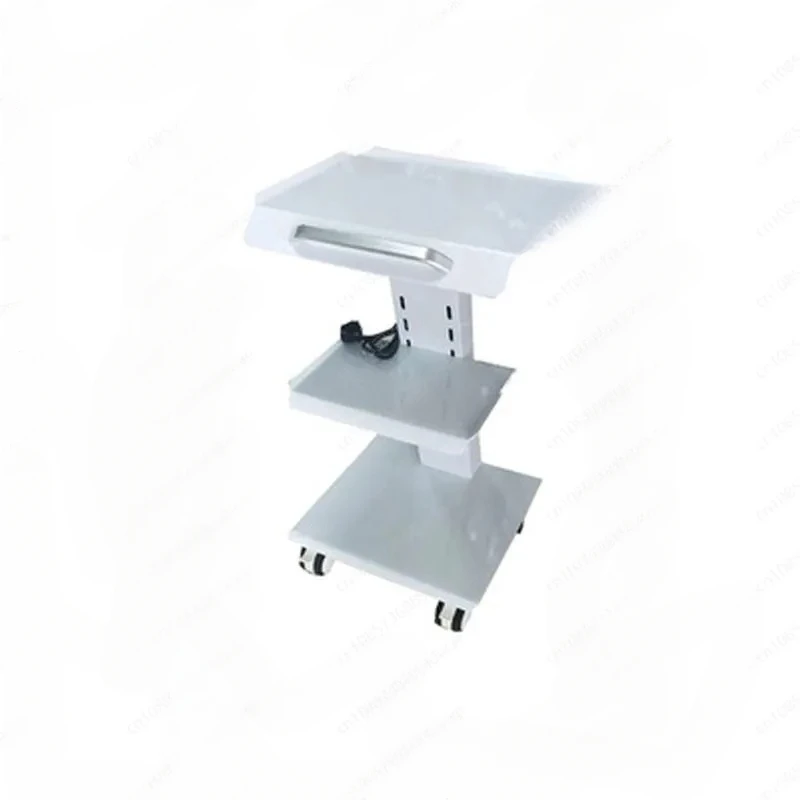 NEW Dental Trolley 3 Shelves Metal Mobile Medical Tool Cart Built-in Socket.