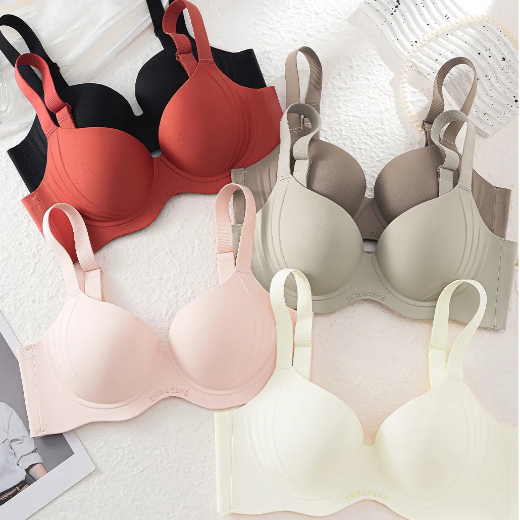 Sujetador push-up fino y transpirable para mujer, suave, con aros, pecho extraíble, antihundimiento, talla grande