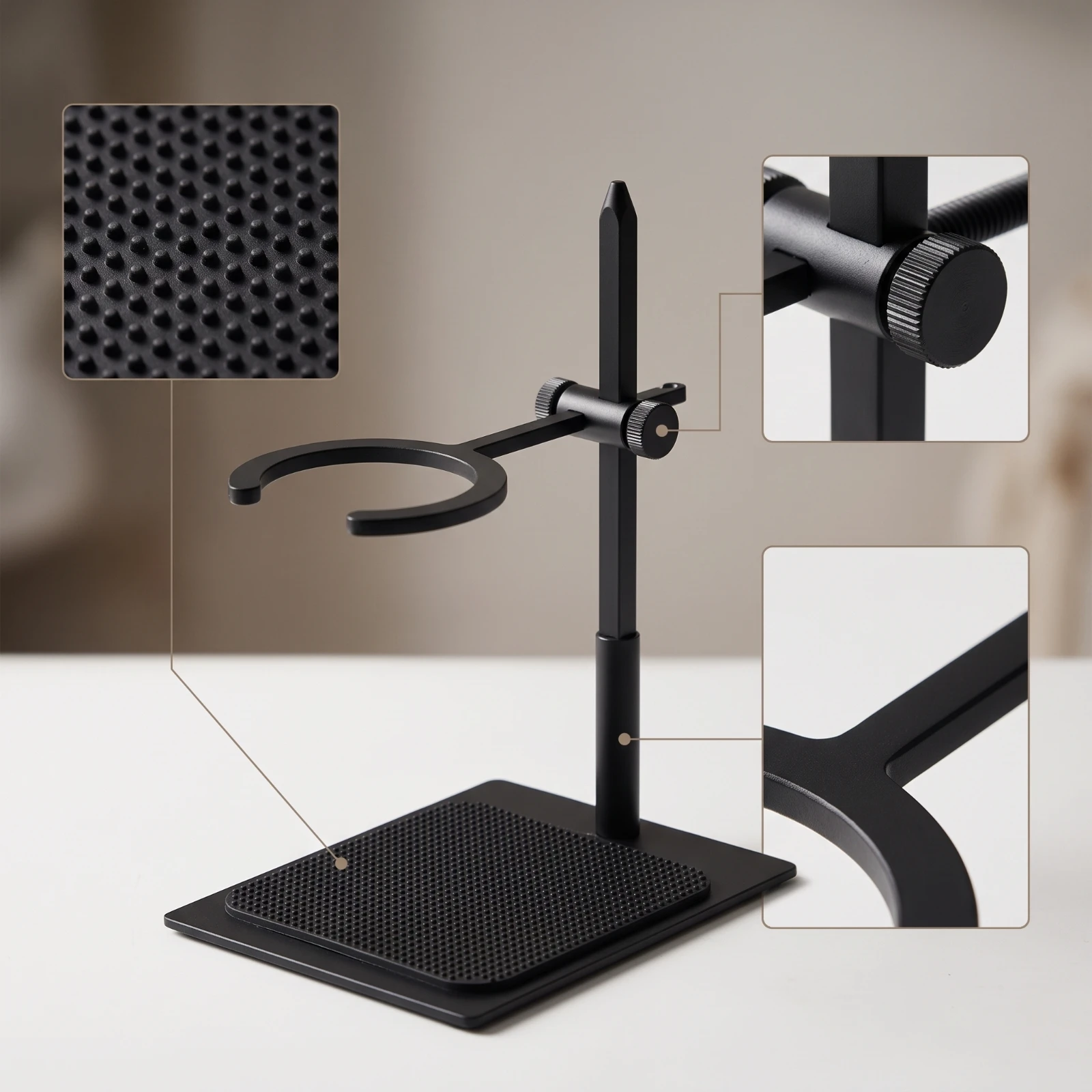 support-en-fer-avec-support-circulaire-support-metallique-industriel-avec-bras-reglable-minimaliste-pour-table-bureau
