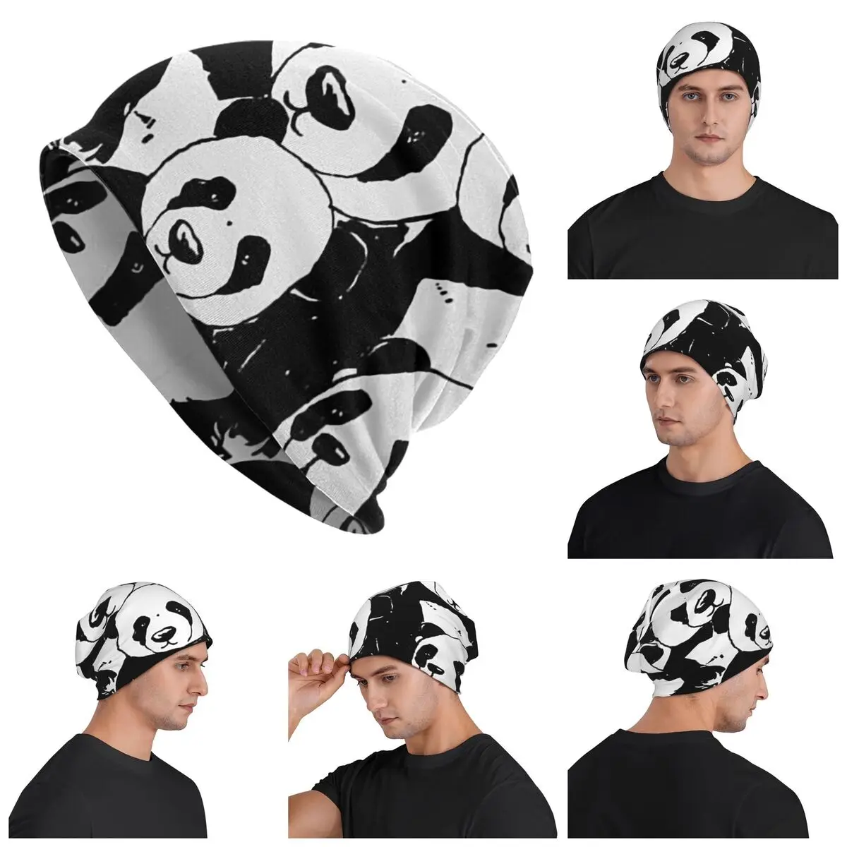 Cute Panda Men Women Adult Beanies Caps Knitted Bonnet Hat Warm Fashion Autumn Winter Outdoor Skullies Hats