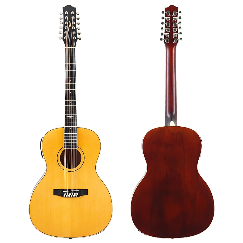 41 Inch Acoustic Guitar 12 String Folk Guitar High Gloss Guitar Acoustic Spruce Wood Top Matte Finish Can Add EQ