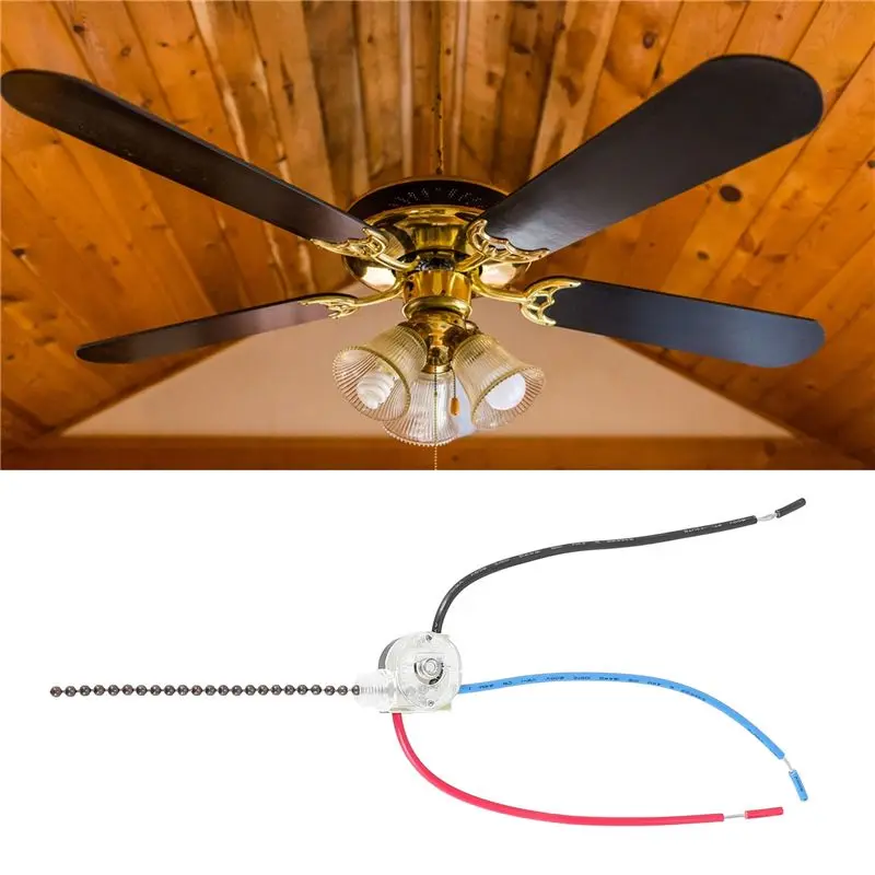 A23F-3Pack Ceiling Fan Light Switch ZE-110 Fan Switch 3 Way Speed Fan Switch Ceiling Pull Chain Switch Replacement