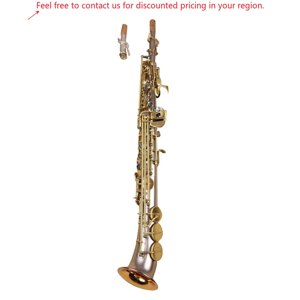 

High Grade Brush Nickel Semi Curved Bell Soprano Saxophone