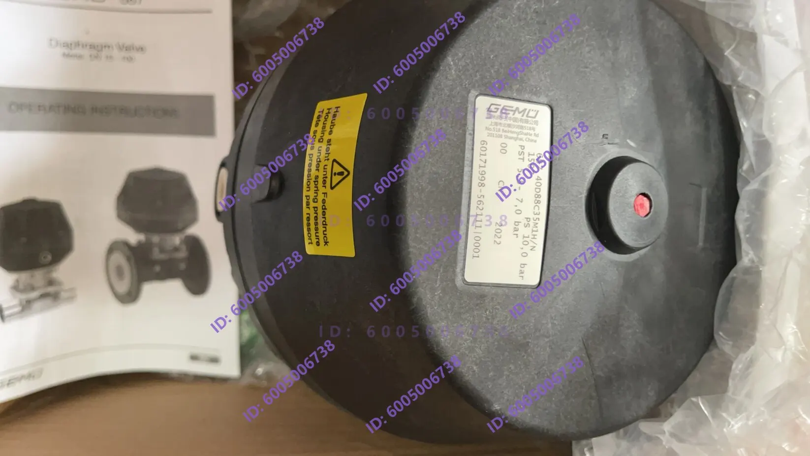 Pharmaceutical factory with GEMU diaphragm chuck type pneumatic valve DN40, 68740D88C35M1H/N.