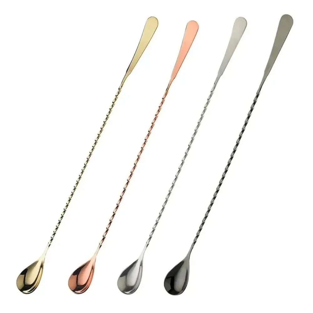 30cm Standard Bar Spoon Japanese Style Stainless Steel Bartender Stirrer Spiral Cocktail Mixing Spoon for Bar Use