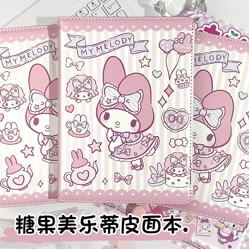 

New Sanrio My Melody Cartoon Leather A5 Notebook Pink Leather Diary Handbook Girl Heart Notebook Girl Gift