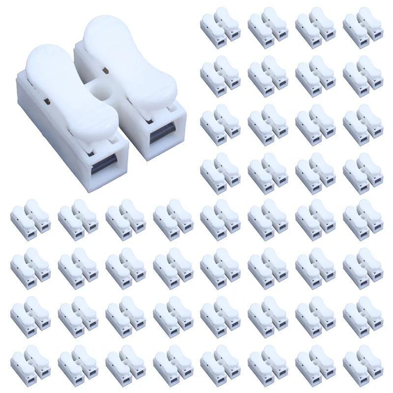 ABWZ-500PCS CH2 Spring Quick Wire Connector Cable Clamp Terminal Block Connector For LED Strip Light