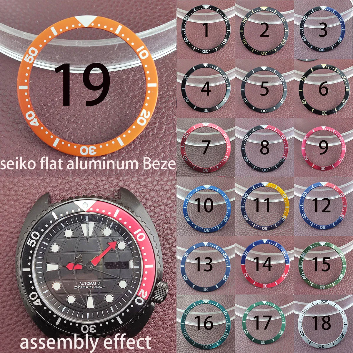 39Mm Bezel แบนอลูมิเนียม Bezel แทรกแหวน Nh35เปลี่ยนอุปกรณ์เสริม Nh36กรณี Nh35นาฬิกาอะไหล่