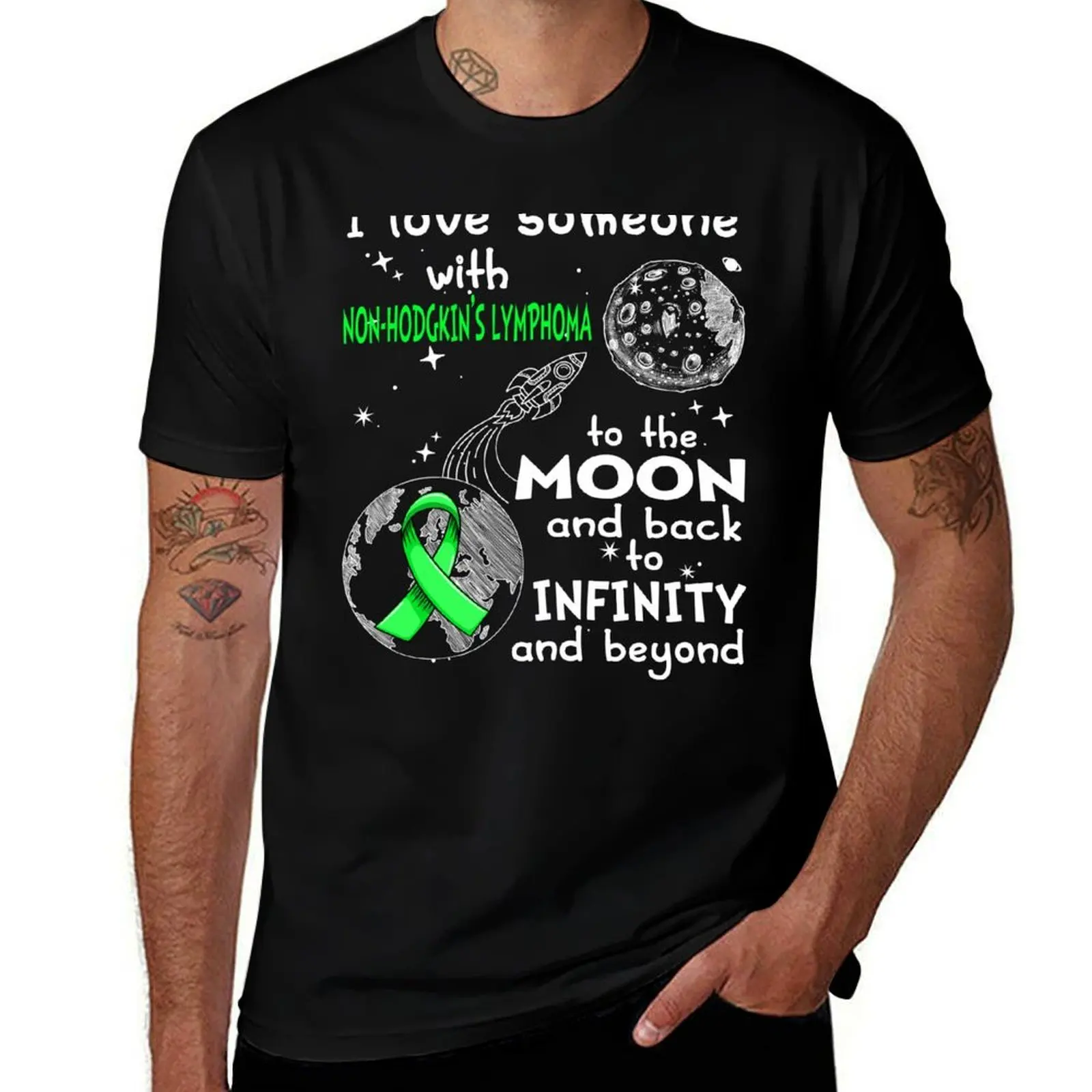 

I Love Someone With Non-Hodgkin's Lymphoma To The Moon And Back T-Shirt anime tshirt man t shirts for men casual T-Shirt