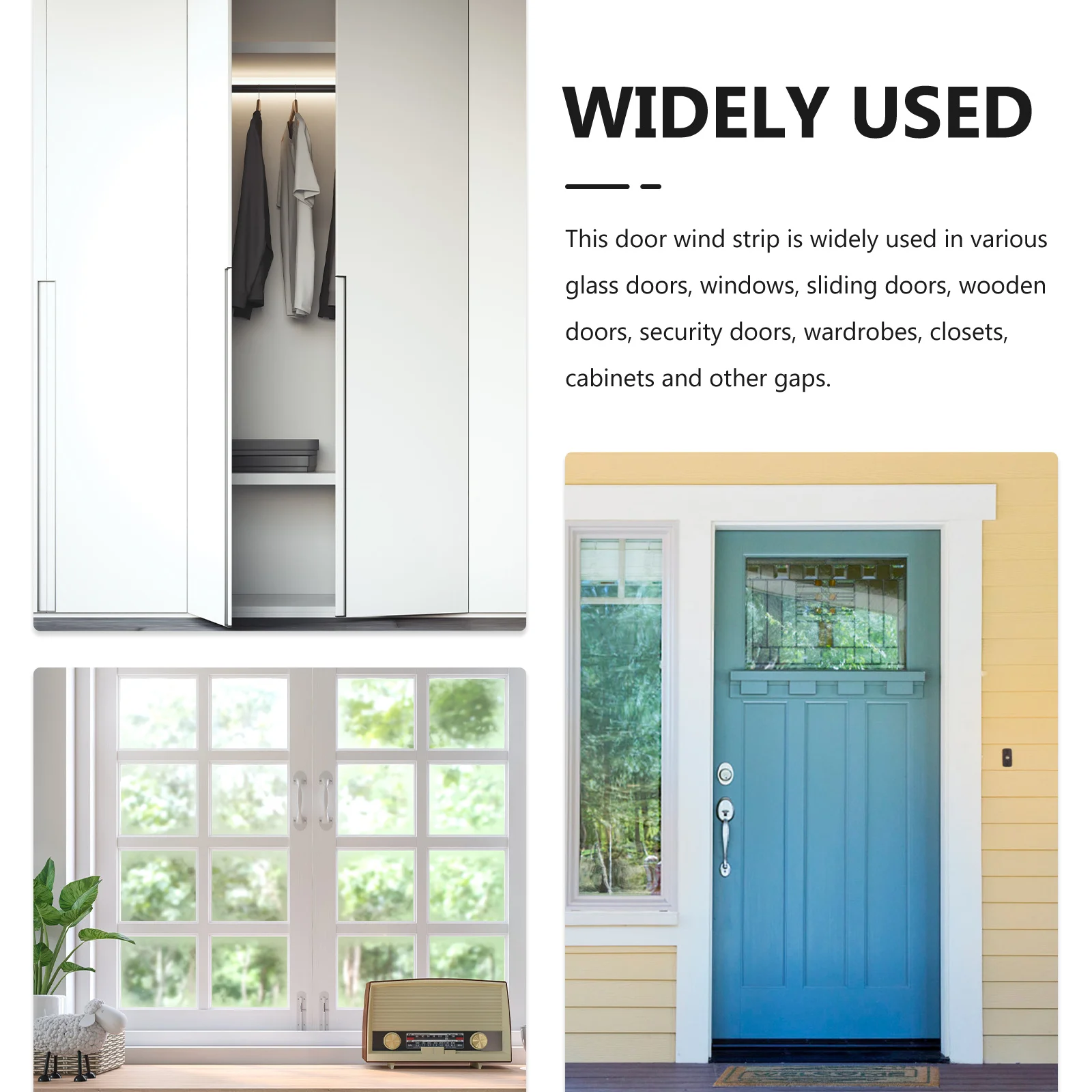 1 Roll Home Door Frame Sealing Strip Self-Adhesive Thick Sound Insulation Tape Windproof Waterproof Door Window Sponge Seal