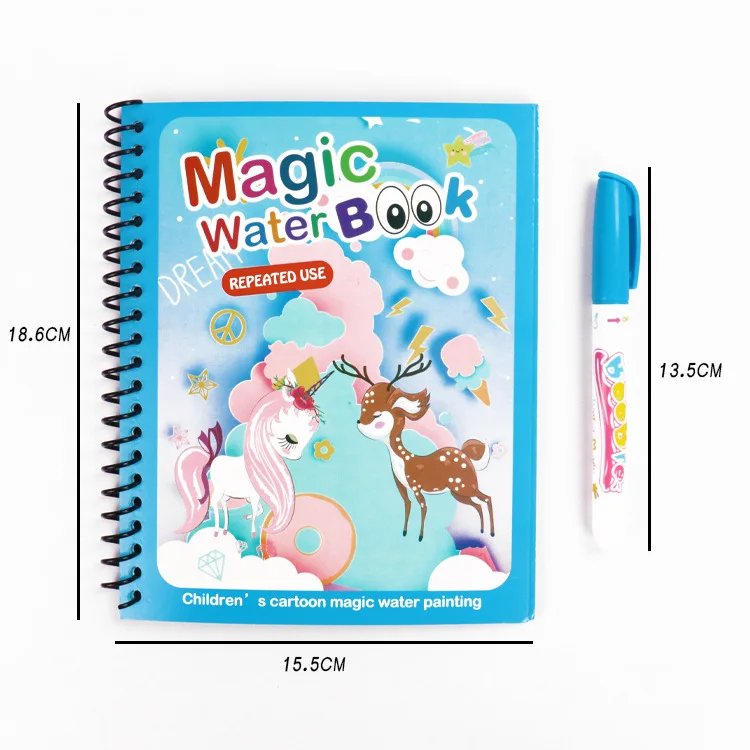 Magical Book Water Coloring Books Drawing Cartoons Books with Doodle Pen  Painting Board Gift for Kids Early EducationToys