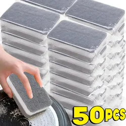 1/50PCS Double-Sided Cleaning Sponges Absorbent Sponges Household Scouring Pads Reusable Kitchen Tableware Cleaning Brushes