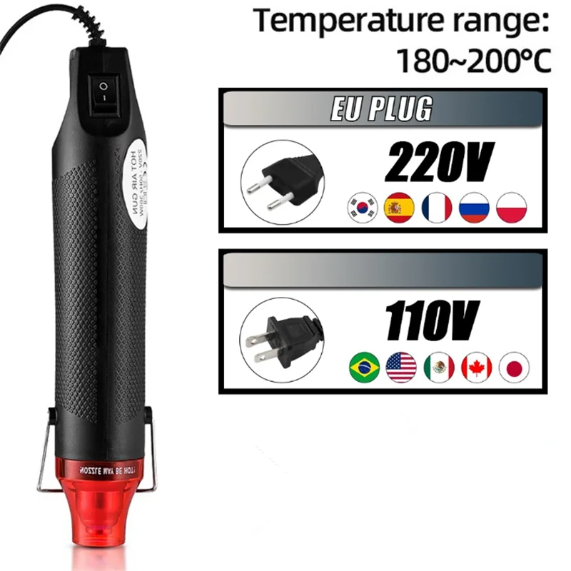 220/110V Hot Air Gun DIY Tool Heat Electric Power Tool Mini Soldering Temperature Crafts Blower with Supporting Seat Shrink