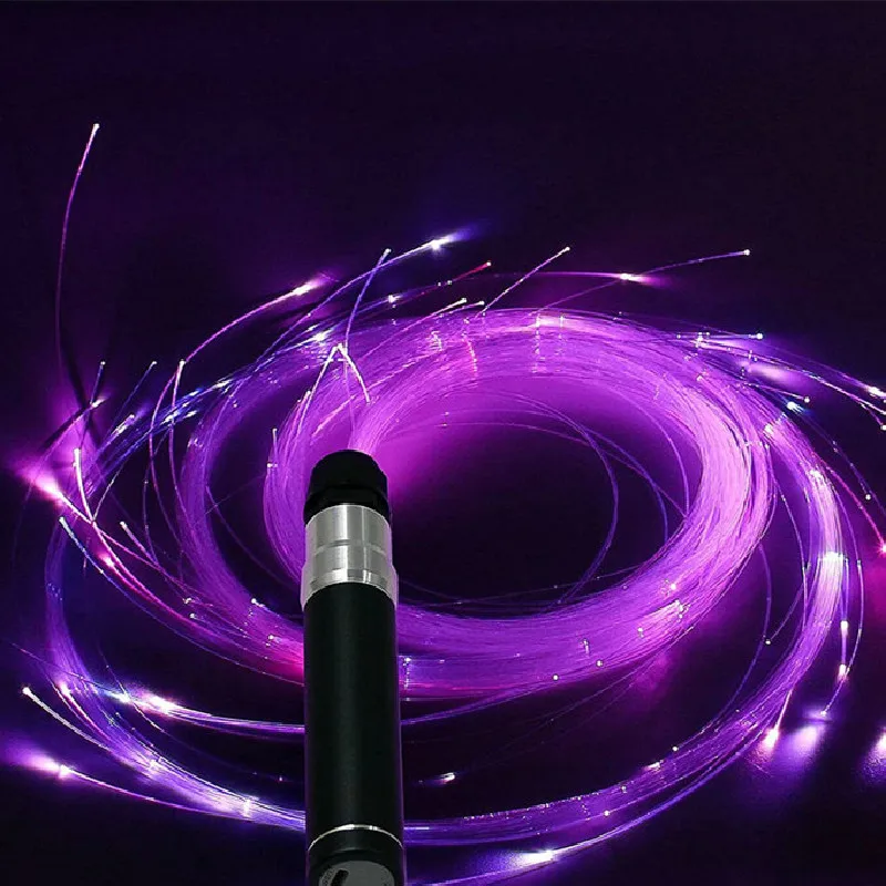 

LED Fiber Optic Whip USB Rechargeable optical Pixel Light-up Whips Flow Toy Dance Party Light show Rave EDM 130pcs End Glowcable