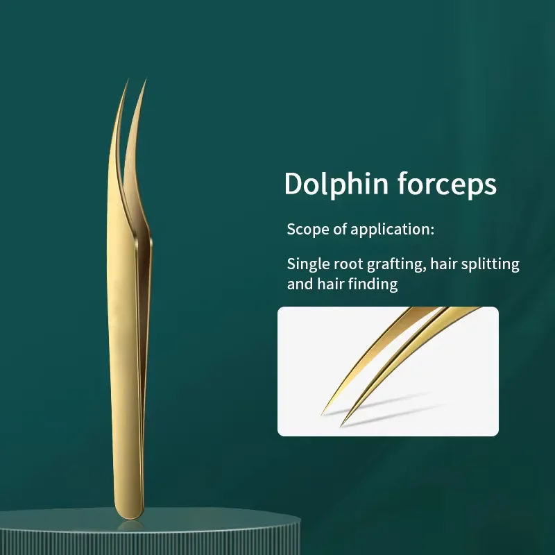 Juego de pinzas para pestañas de alta precisión: incluye 3 pinzas para pestañas de acero inoxidable para extensiones de pestañas clásicas individuales y de volumen