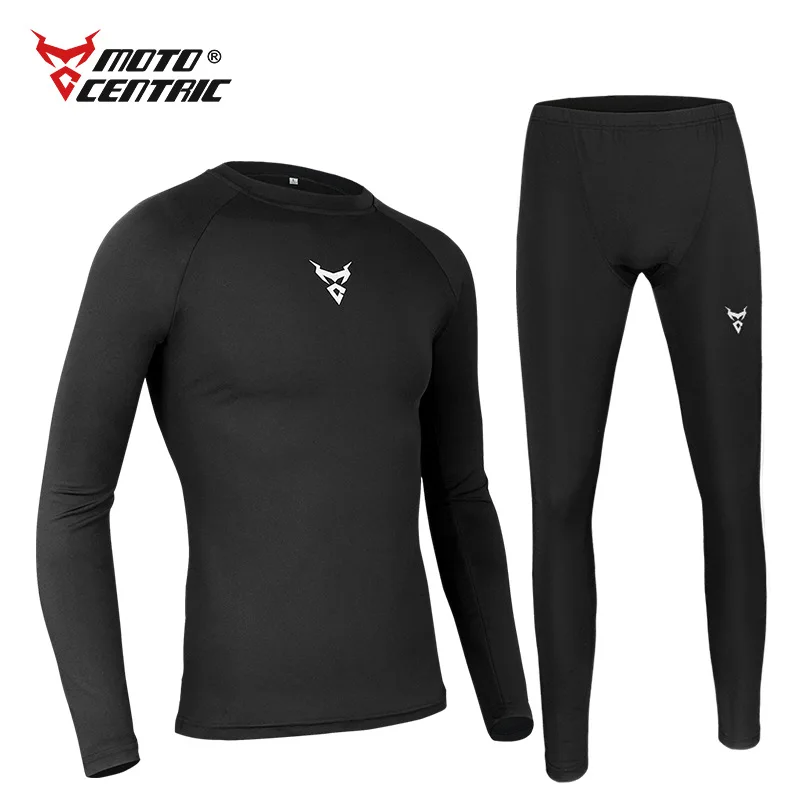 MOTOCENTRIC Motorrad-Unterwäsche, schnell trocknendes Set, Herren-Motorrad-Schweißkleidung, Basisschichten, enge lange Unterhosen, Oberteile und Hosen-Set