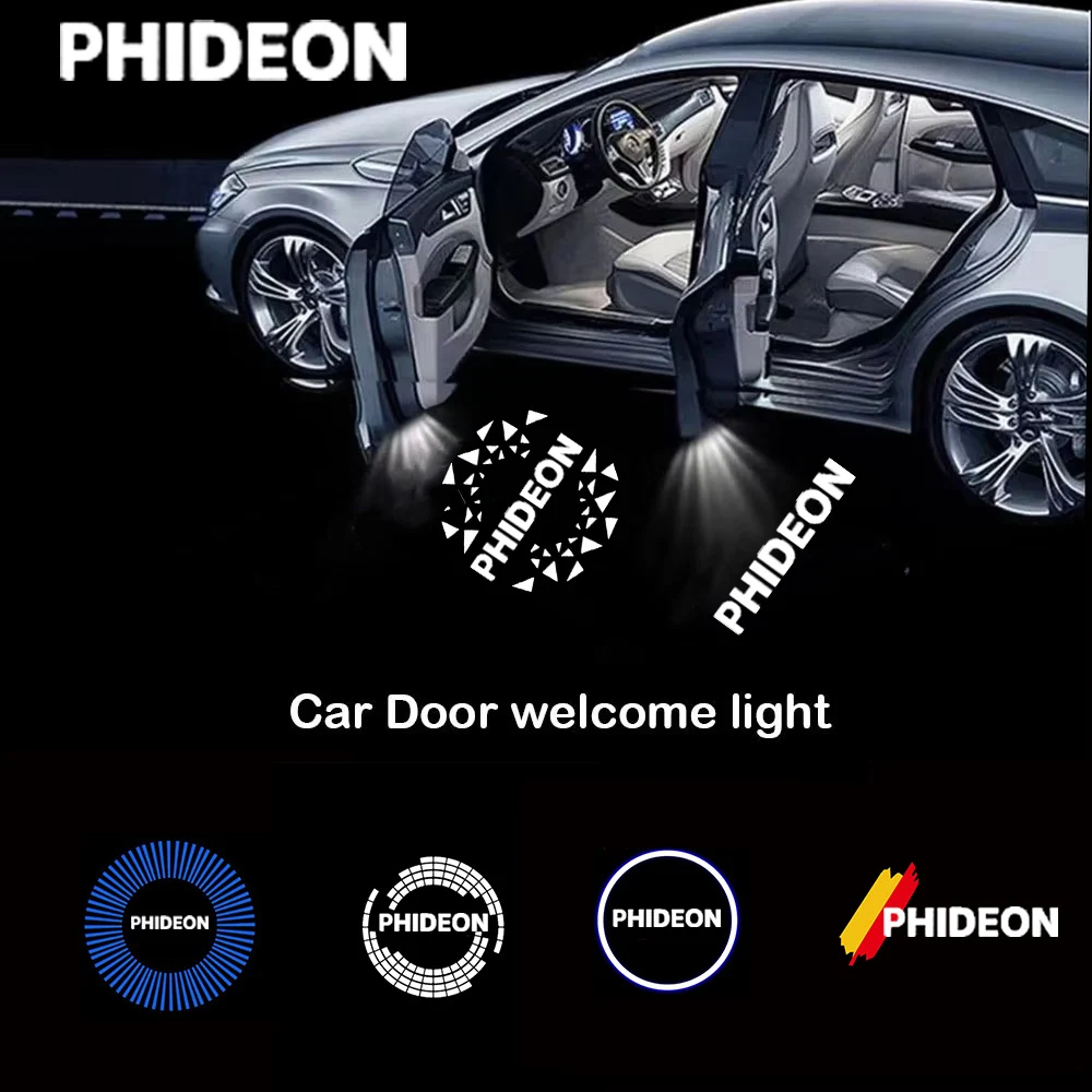 2Pcs HD LED Car Emblem Door Welcome Projector Shadow Light Styling Replacement Decoration Accessories For VW Phaeton 2004-2015