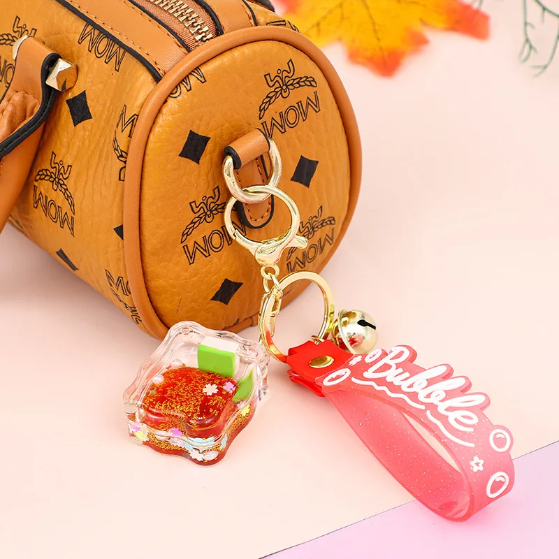 Маджонг с масляным наполнением Minso, струящийся песок, брелок для ключей, подвеска в виде автомобиля, изысканная сумка, брелок для ключей, подвесное украшение, небольшой подарок