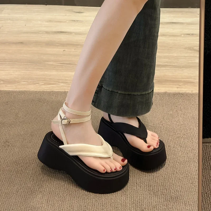 2026 New Women Platform Wedges Heel Sandals Fashion Clip Toe Ladies Elegant Party Dress Gladiator Sandalias view 2