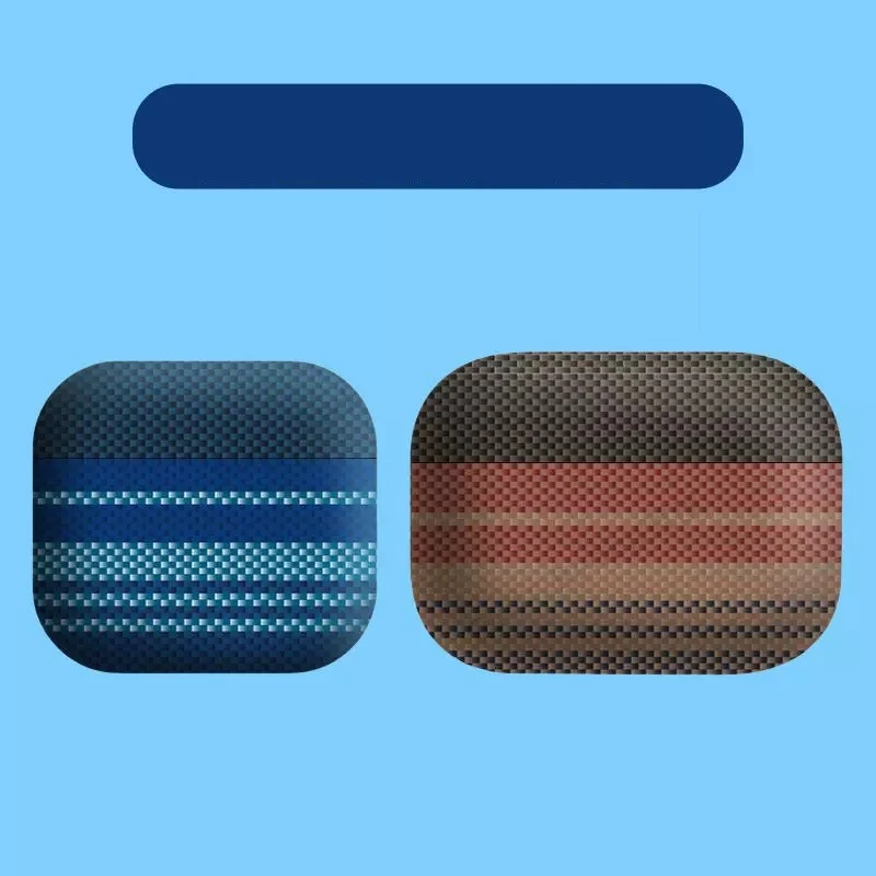 Carbon Fiber Weave Texture Earphone Case For AirPods 5 4 3 2 1 Pro Pro2 Pro3, Minimalist Business Style Soft Protective Cover