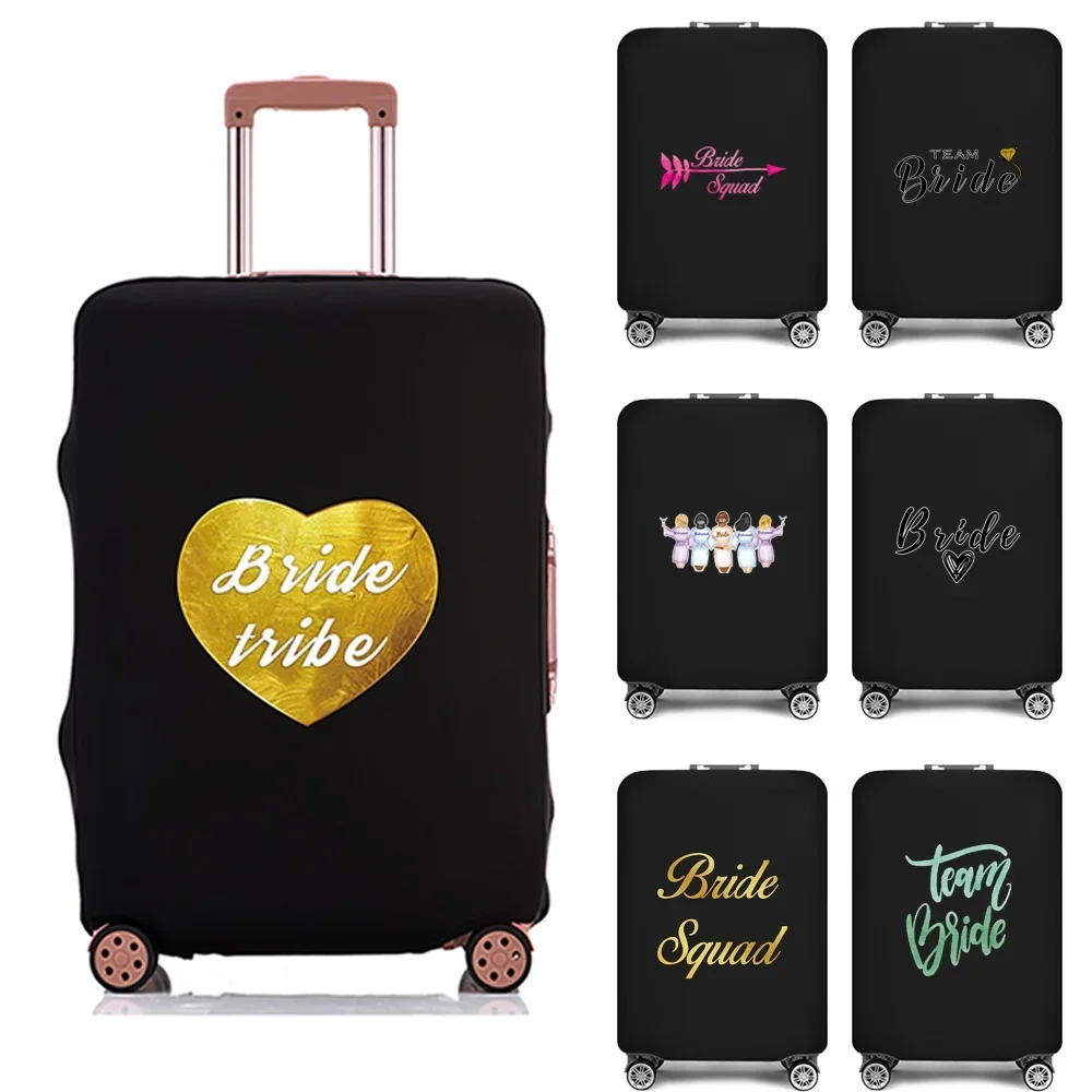 Luggage Protective Cover Protector Cover Bride Print Travel Accessories Elastic Luggage Dust Cover Apply To 18''-28'' Suitcase