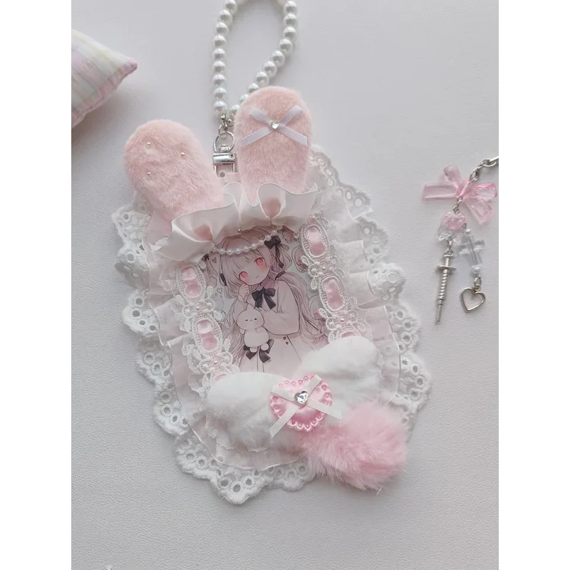 

Top Loader Lace Deco Kpop Toploader Embellishing Photocard Holder Supplies Trading Card Idol Poca Packaging Handmade Plush Cute