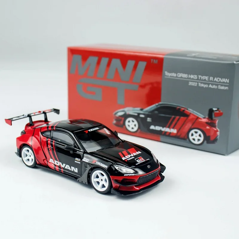 Diecast MINIGT 1:64 Scale Toyota GR86 HKS TYPE R ADVAN Alloy Car Model
