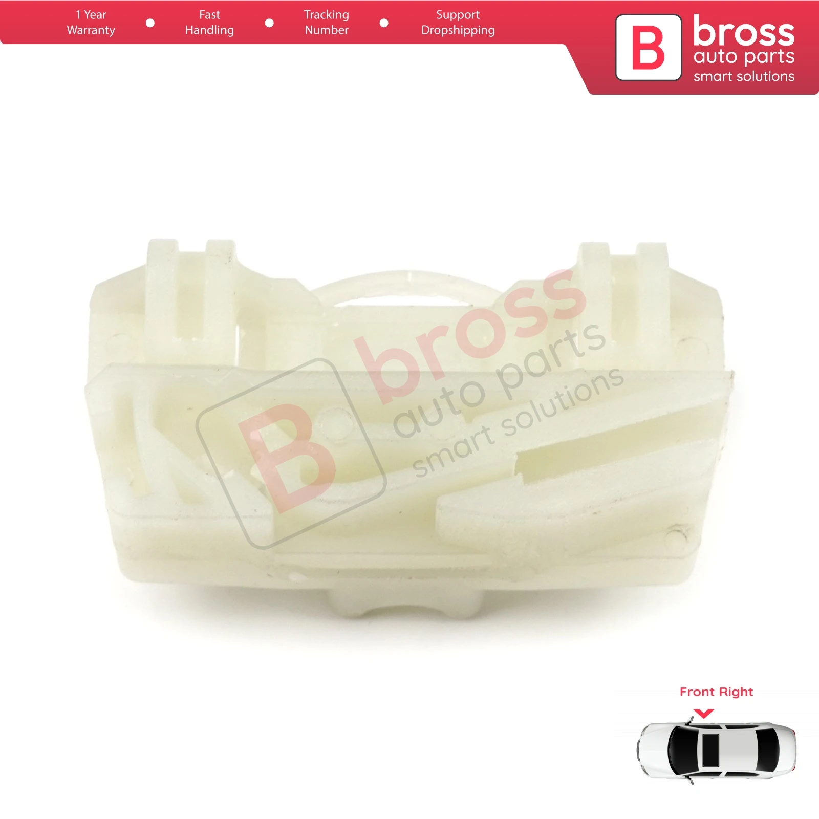 Bross Auto Parts BWR372 Power Window Regulator Clip Front Right for Land Rover Freelander VW Sharan Seat Alhambra, ford Galaxy