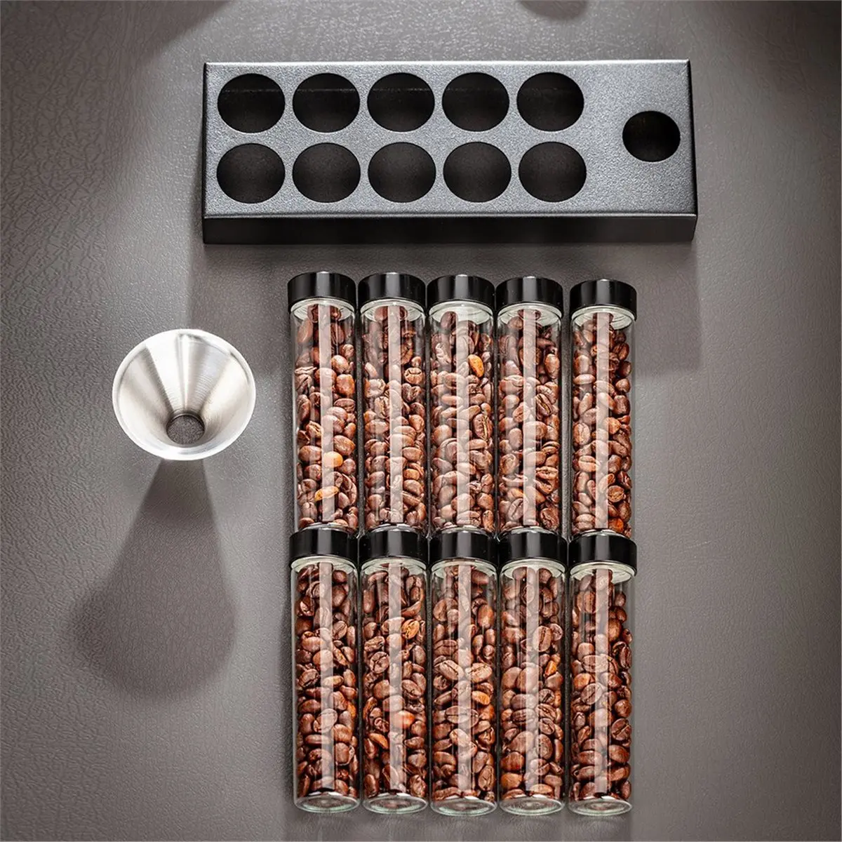Coffee Bean Repackaging Bottles,Display Rack,Test Tube Racks,Coffee Bean Airtight Containers,Espresso Coffee Accessories