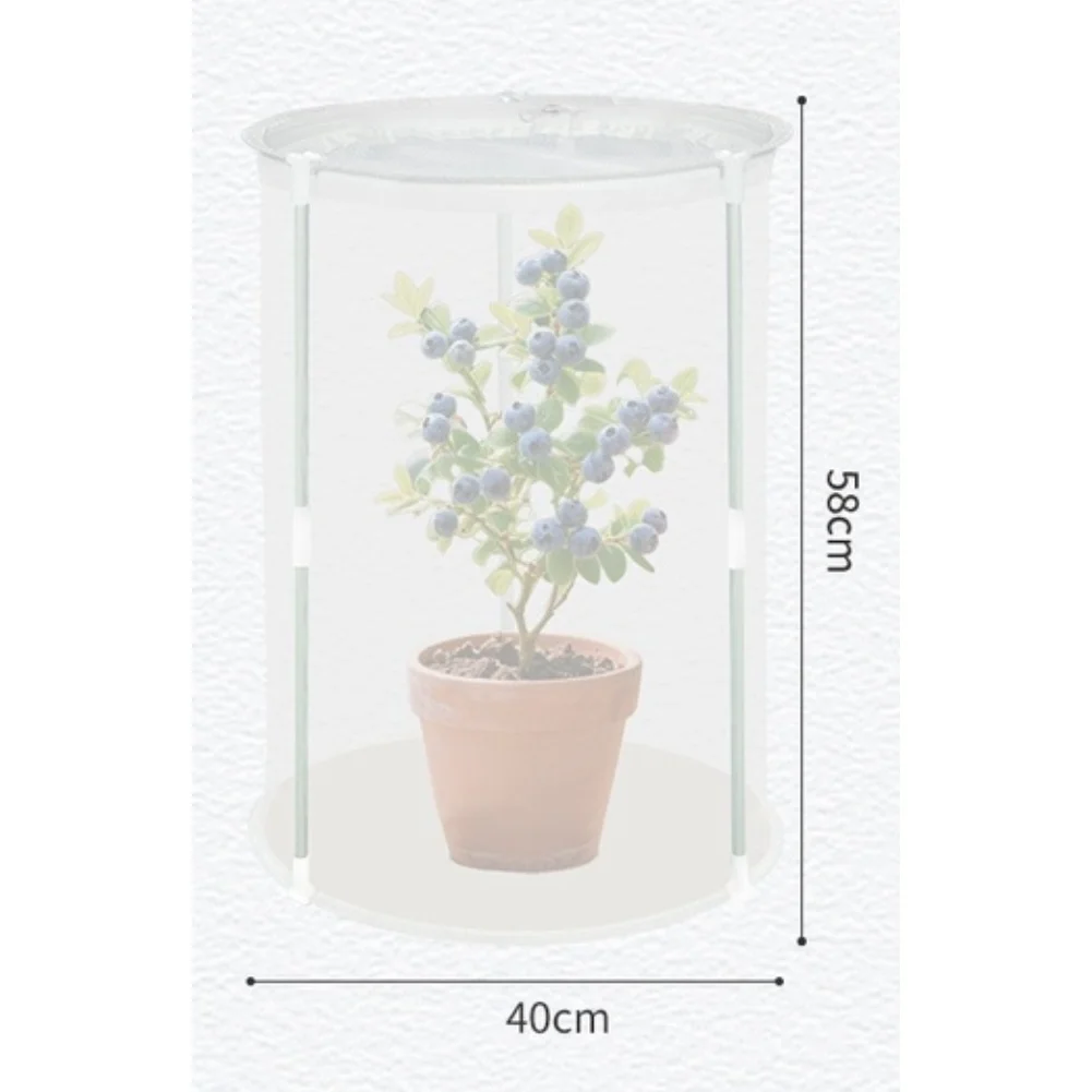 Adaptable for Plant Cage Cover Garden Round Trellis Guard White Garden Bird Netting Compact Storage 360 Panoramic View