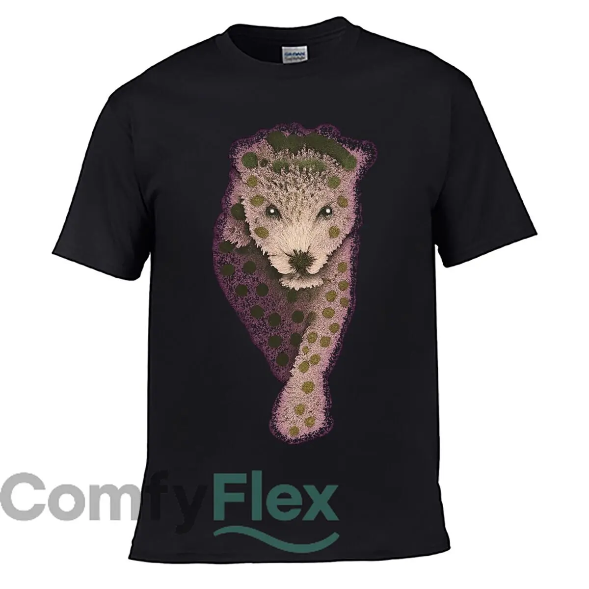 Abstract Leopard Wild Cat Face Graphic Animal Print  short-sleeved T-shirt