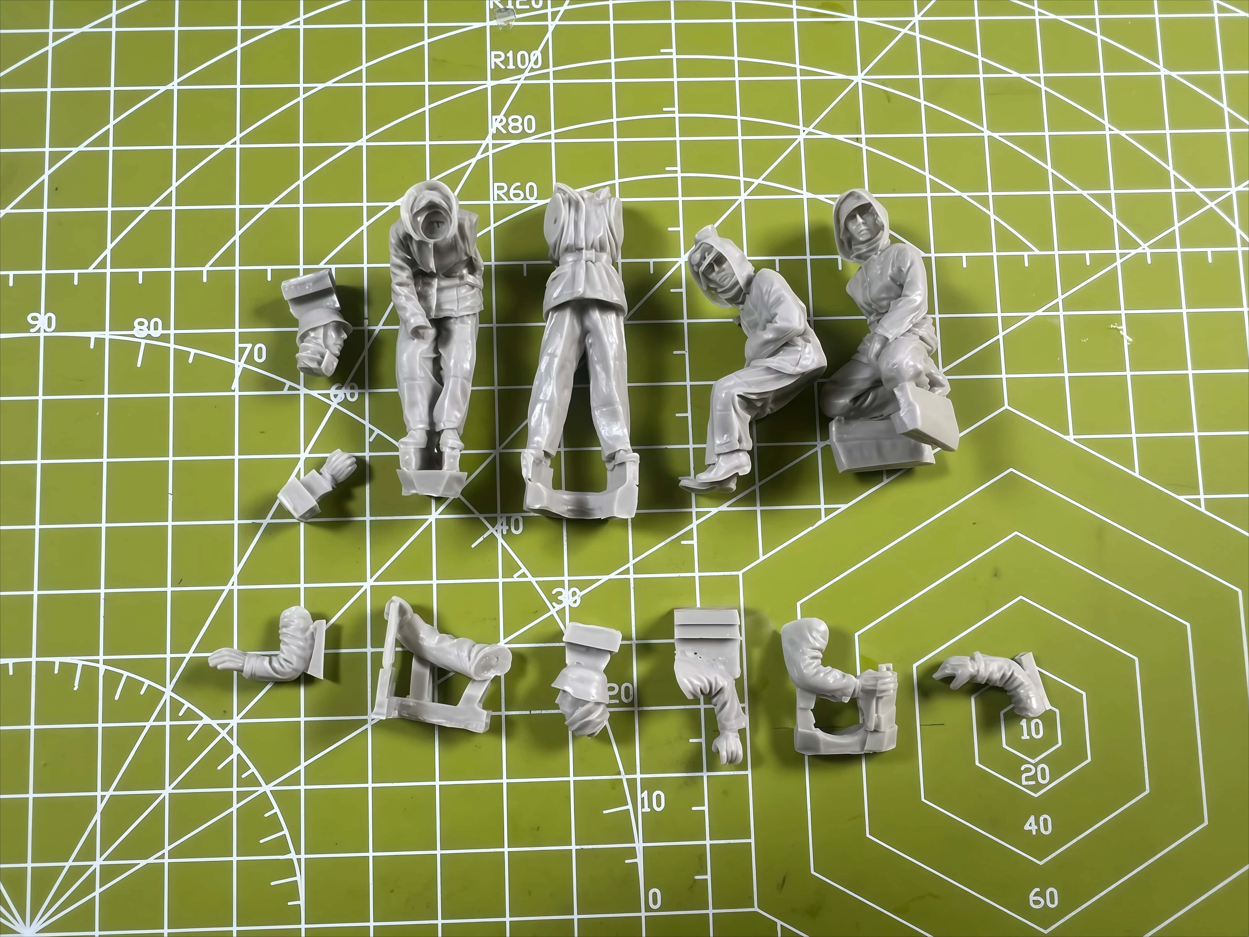 1:35 Hars Figuur Model Modellering Scène Artillerie Groep 4 Hars Figuur GK Beeldje Ongemonteerd en Ongeverfd