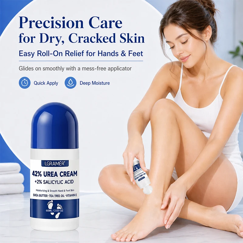 42% Urea-Fußcreme + 2% Salicylsäure, Hand- und Fußpflegestift, feuchtigkeitsspendende Anti-Riss-Fersencreme-Roller für trockene Haut