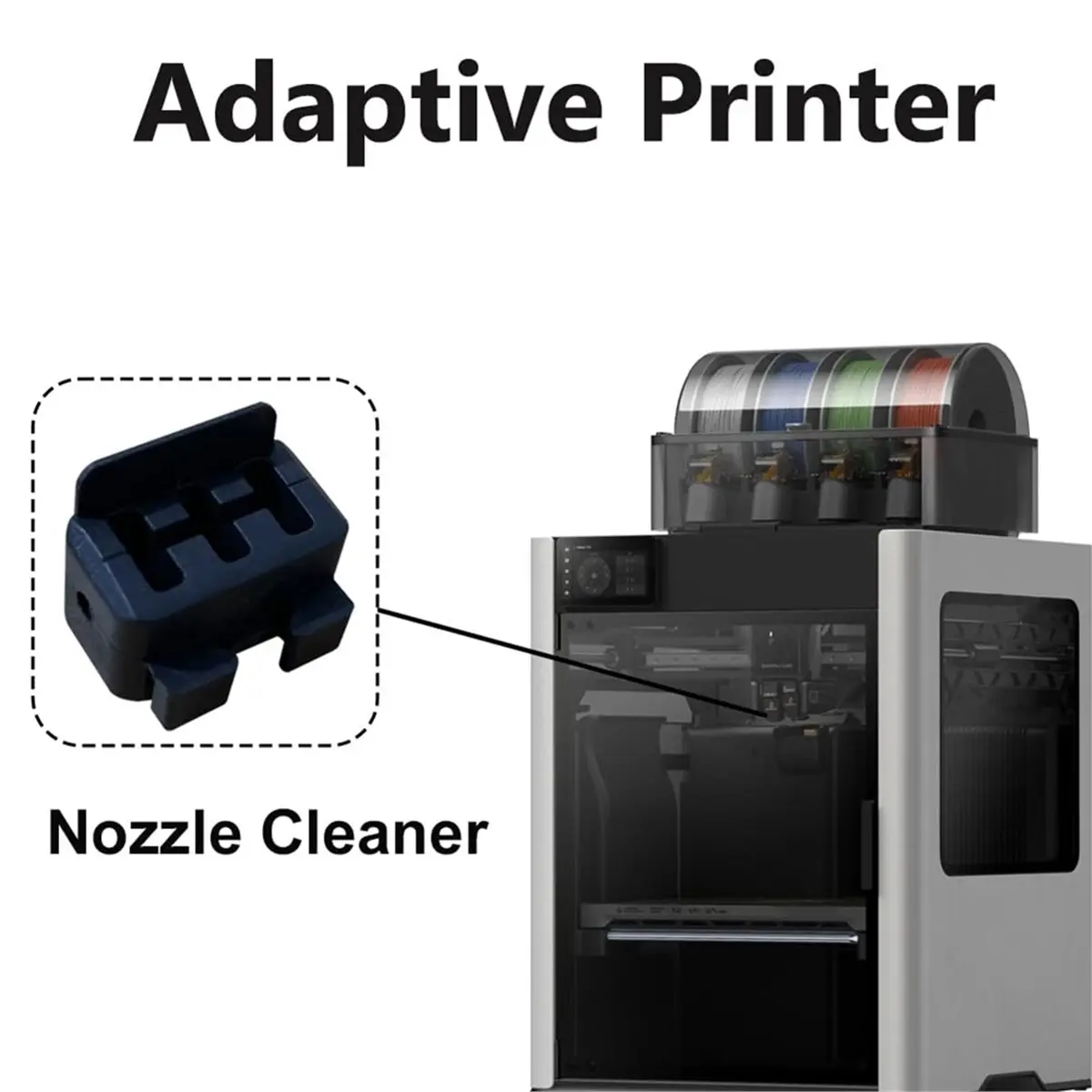 (B63C) 6pc Nozzle Wiper,High-Temperature Resistant Silicone Nozzle Cleaning Brush for Bambu Lab H2D/H2S 3D Printer Accessories
