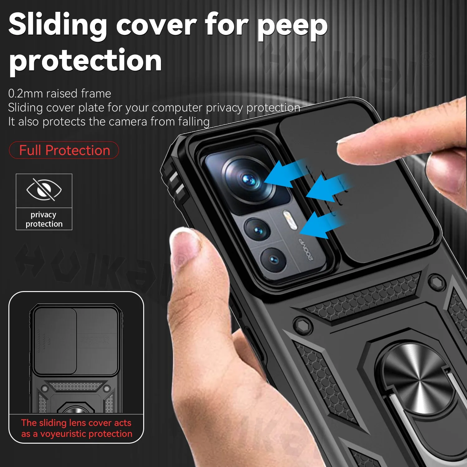 Shockproof Case For Xiaomi 12T Pro 11T Mi 12 12X Redmi Note 12 Pro Note 11 Poco X4 M4 M3 Slide Camera Lens Military Grade Covers