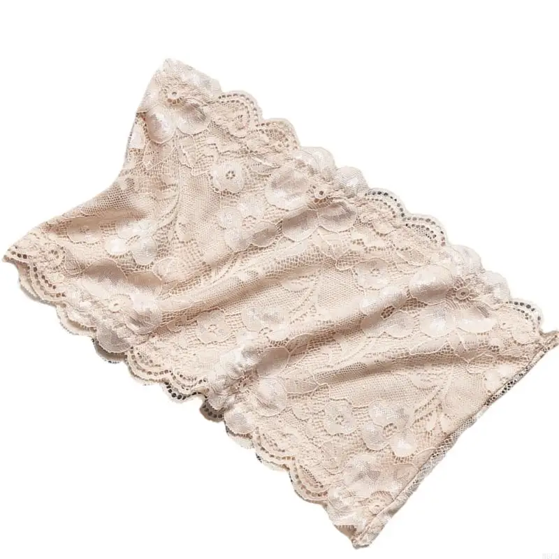 M6CD invisibile Tubo senza spalline Top Avvolgimento del torace Elastico in pizzo Bandeau senza spalline