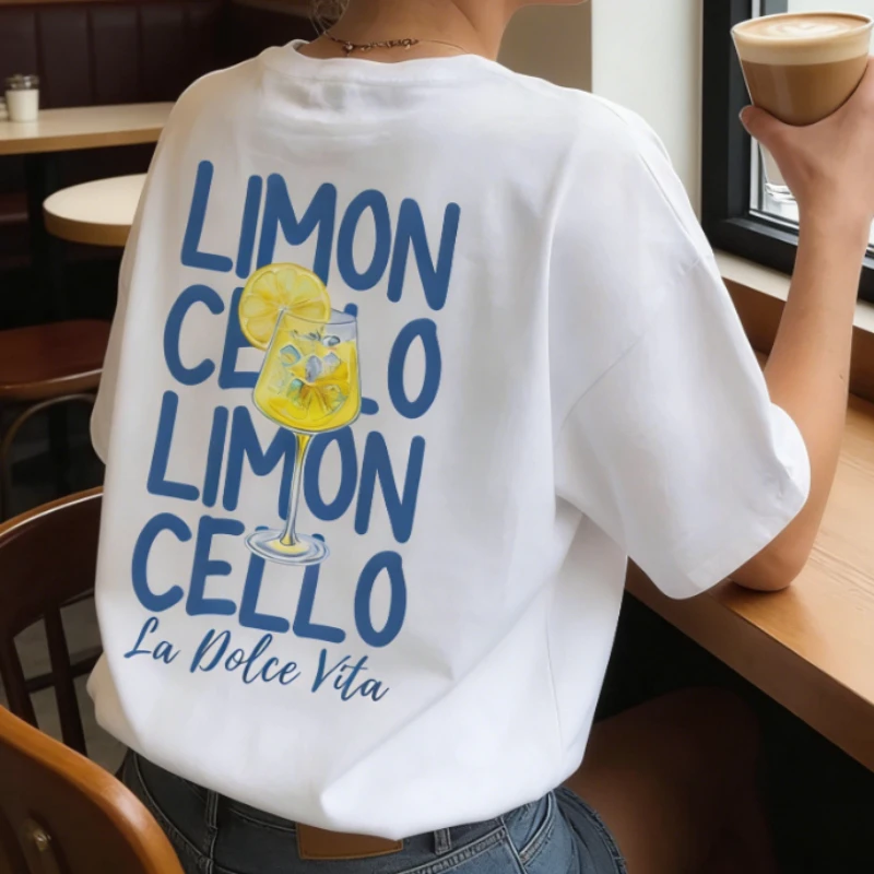 Unisex süßes Zitronen-Druck-T-Shirt, kurzärmelig, Rundhalsausschnitt, lässiges Damen-Grafik-Top, Vintage-Sommer-Frühlingsmode, weibliches T-Shirt