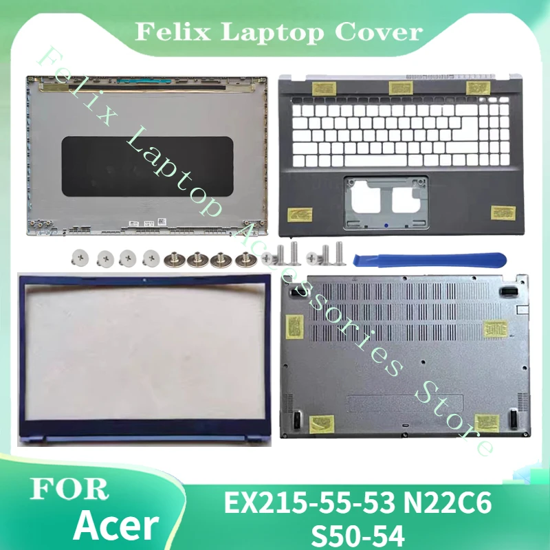 FOR Acer EX215-55-53 N22C6 S50-54 Laptop LCD Back Cover/Front Cover/Palm Rest/Bottom Cover Plastic style grey laptop Cases