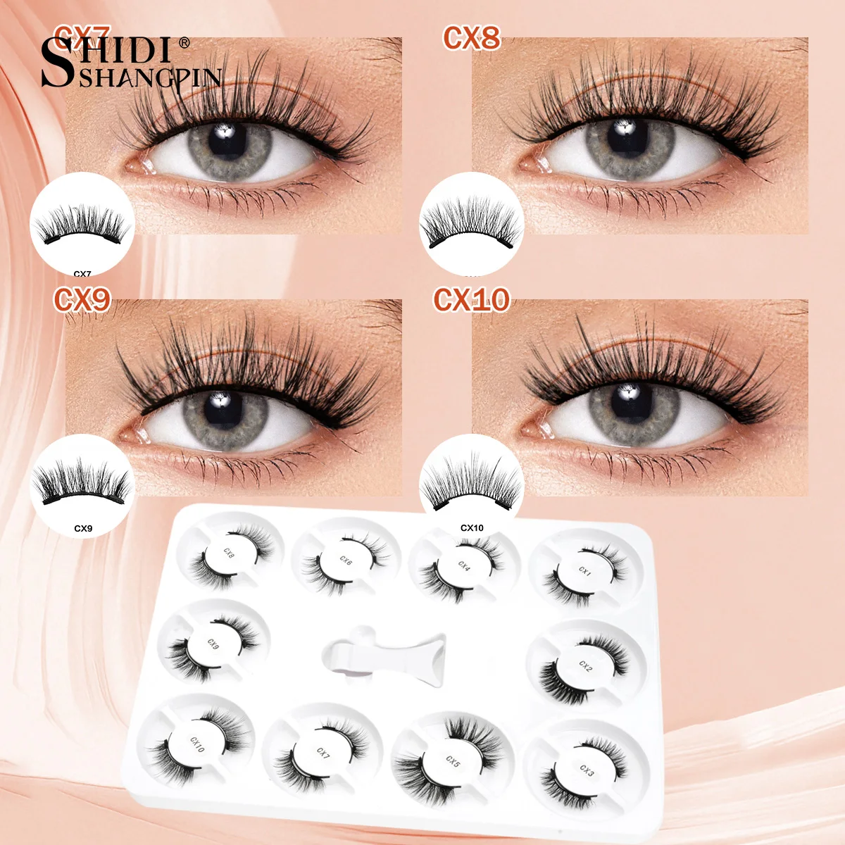10Pairs Magnetic Lashes Kit Fake 3D Mink Natural Long Fluffy Magnet Band Mink False Eyelash Extension Free Glue Makeup Tool