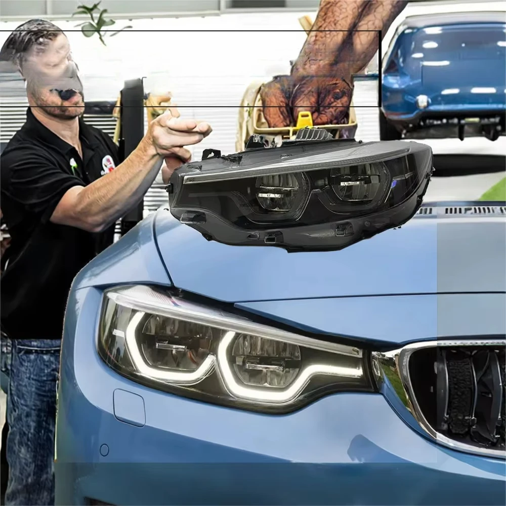 F32 LCI LED Headlight Assembly for 4 Series M4 M3 F82 F83 | White Amber DRL Changeover | Low to High Spec