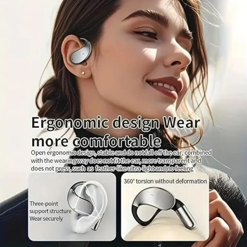 AI Translating Earbuds Real-time 144 Languages Translation Earphone Touch LCD Screen OWS Open Ear Wireless Headphone HiFi Stereo view 3
