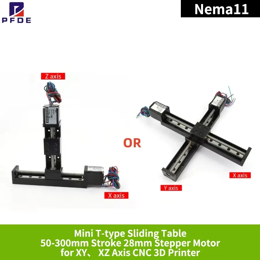 mini-t-type-sliding-table-rail-linear-rail-stage-50-300mm-stroke-nema11-28mm-stepper-motor-for-xyz-axis-cnc-3d-printer