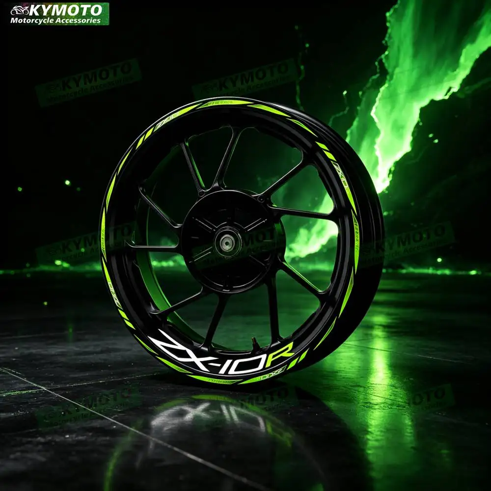 For ZX-10R ZX10R Motorcycle 17 Inch Front And Rear Racing Wheel Stickers Car Reflective Motorbike Hub Tape Decal Sticker