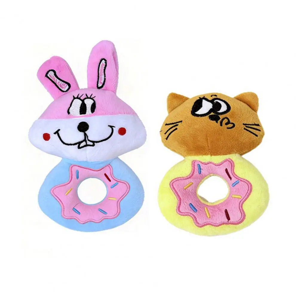 

Cute Squeaky Dog Chew Toy Soft Stuffed Cartoon Shaped Fetch Toy Entertainment Teeth Cleaning for Small Medium Large Dogs